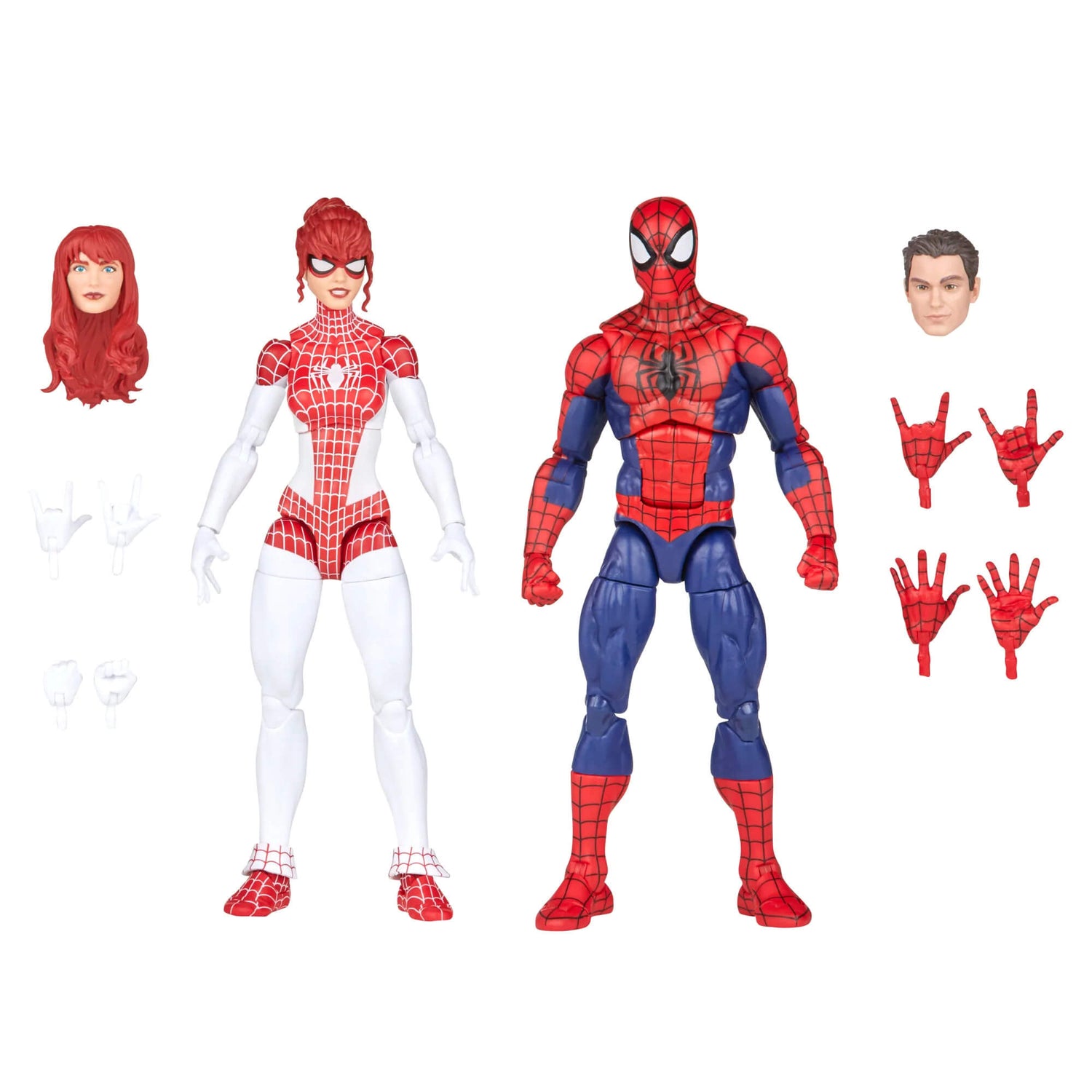 Marvel Legends Series Spider-Man and Marvel’s Spinneret action figures  with accessories