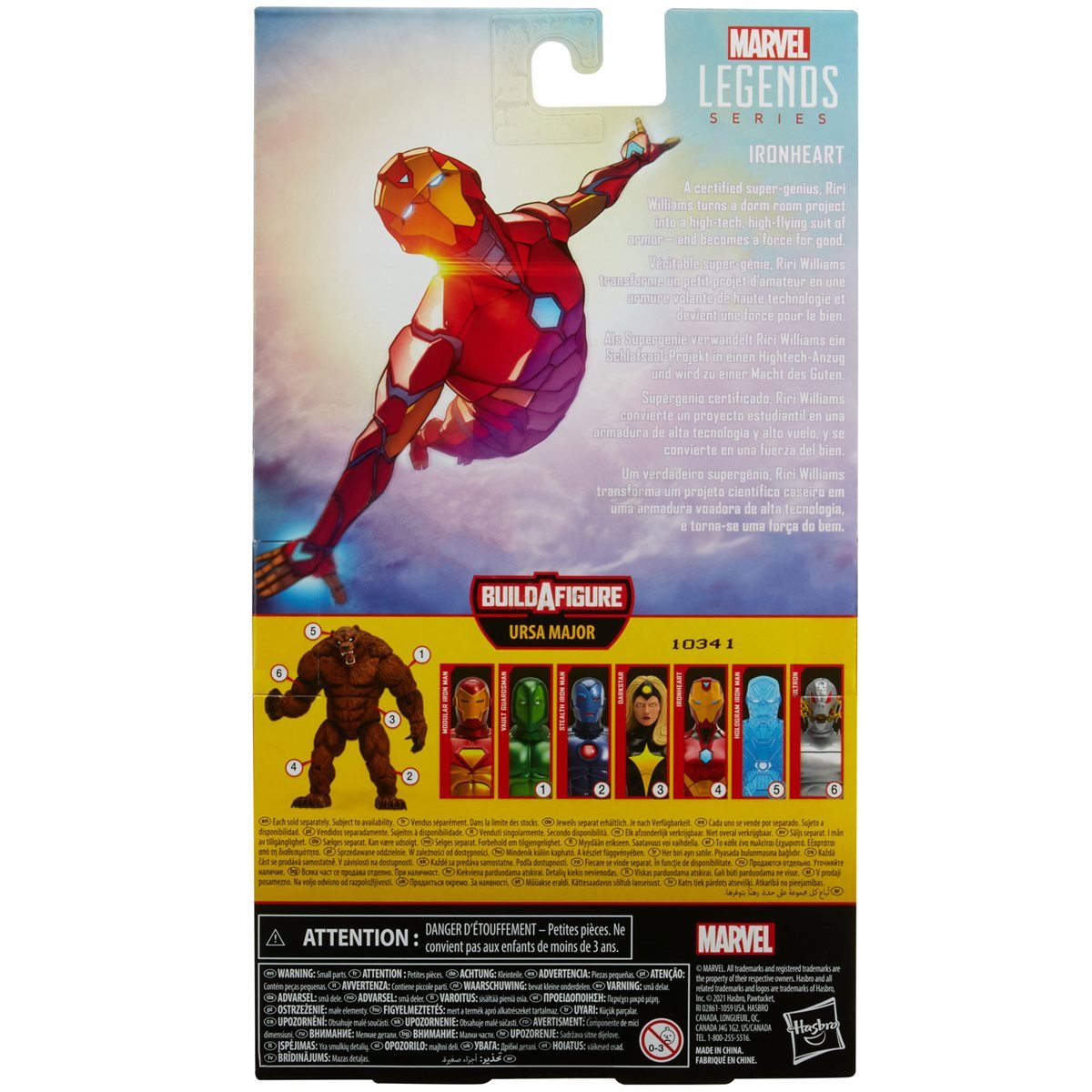 Marvel Legends Ursa Major build a figure wave Comic Ironheart Riri Williams 6-inch figure packaging back