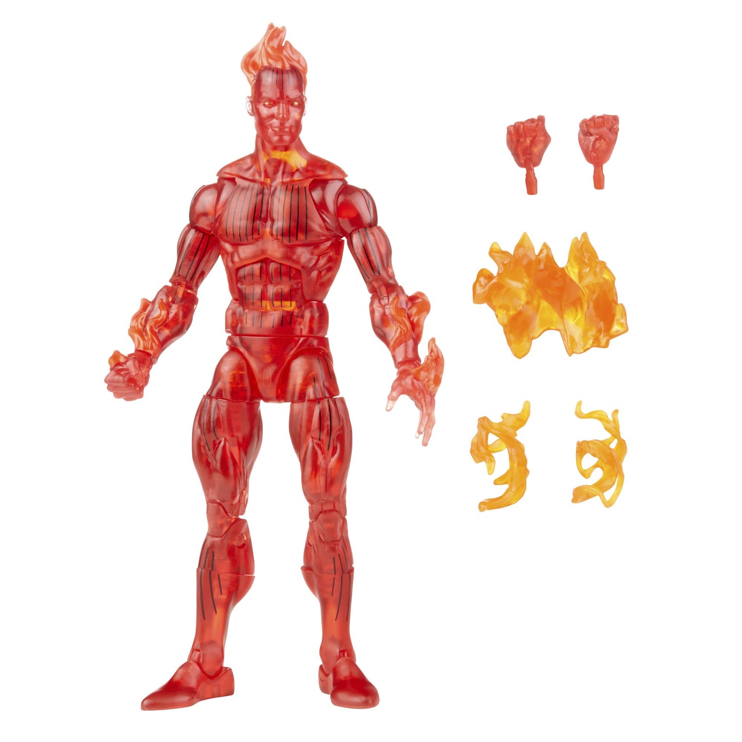 Marvel Legends Series Retro The Human Torch figure and accessories