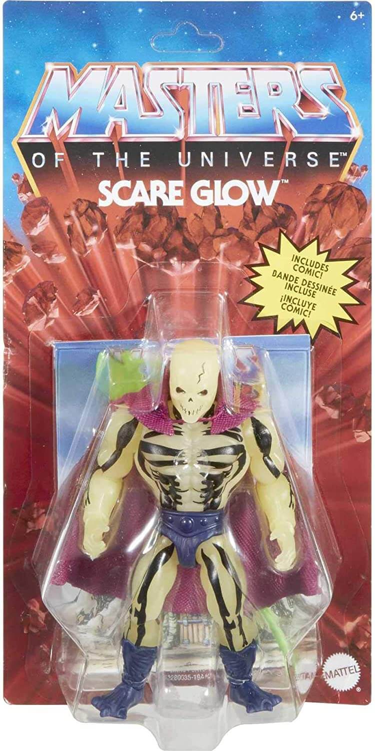 mattel masters of the universe origins retro scare glow figure on carded package