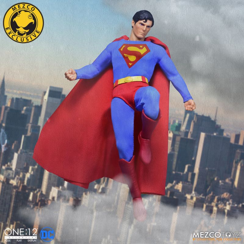 mezco one twelfth collective superman 1978 Christopher Reeve edition figure flying