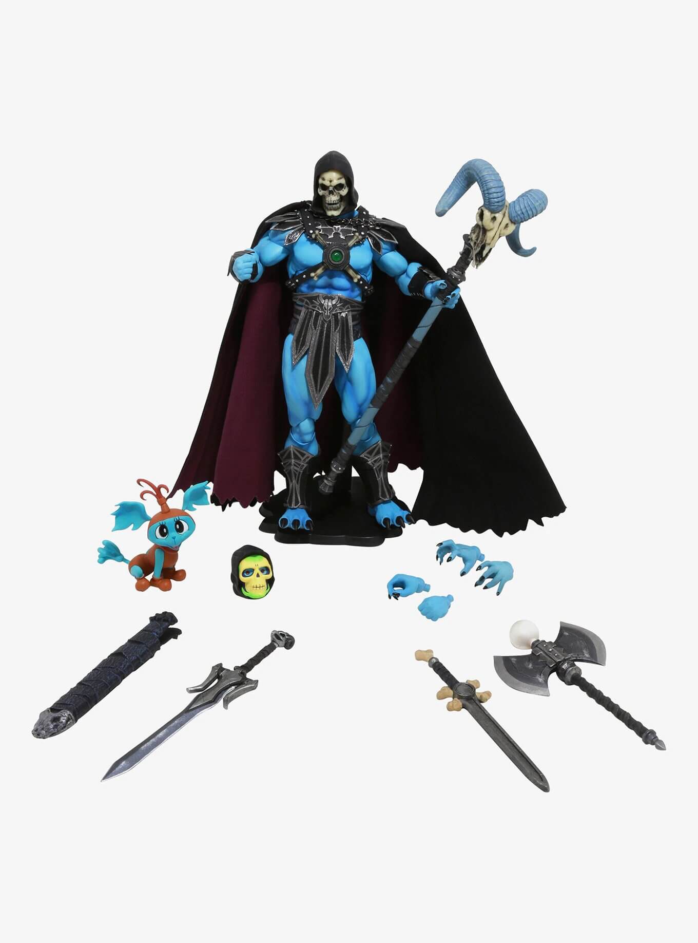 mondo hot topic skeletor 1/6 action figure with accessories