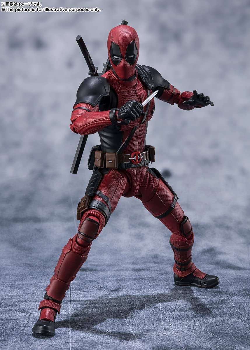 tamashi nations bandai spirits sh figuarts marvel cinematic universe deadpool figure in action pose with knife