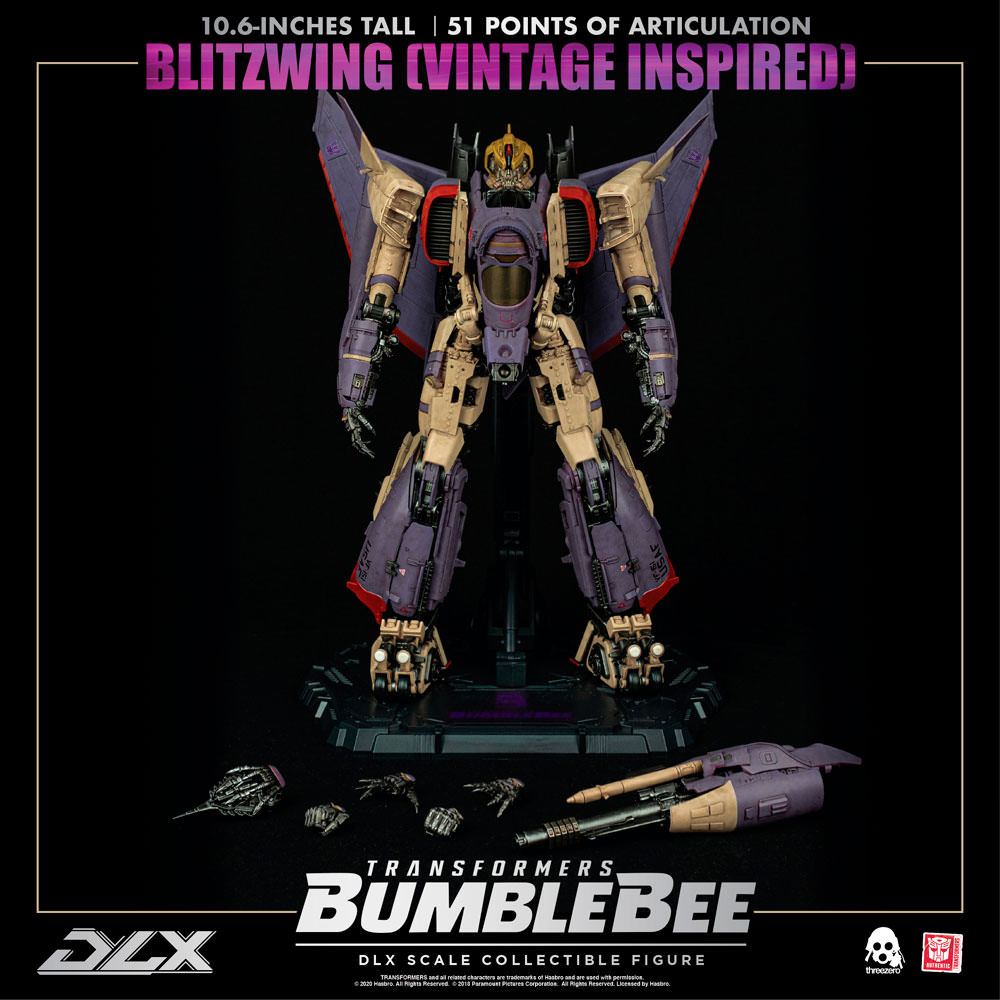 Threezero Transformers Bumblebee Movie Blitzwing Generation 1 inspired Deco - DLX Scale Figure and accessories