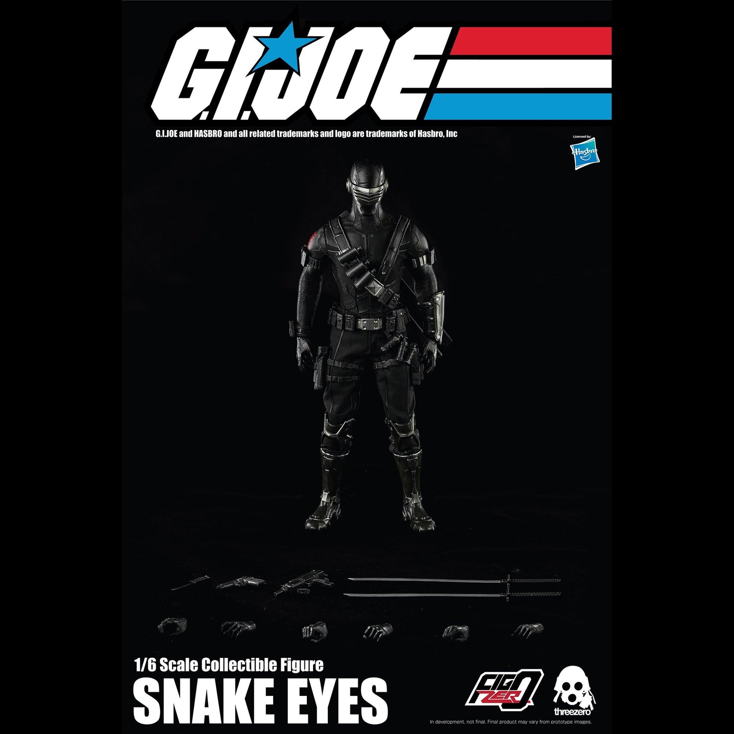 Hasbro Threezero G.I. Joe Snake Eyes 1/6 figure and accessories