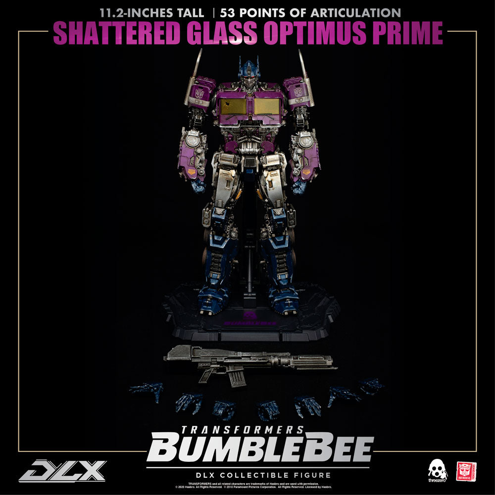Hasbro Threezero Transformers Bumblebee Movie Shattered Glass Prime - DLX Scale figure and accessories