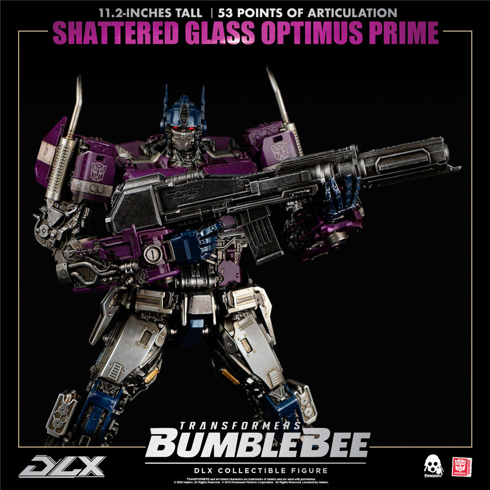 Hasbro Threezero Transformers Bumblebee Movie Shattered Glass Prime - DLX Scale figure with ion cannon